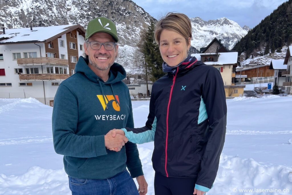 Christian Wey & Carole Perrot handshake Weybeach Sponsoring